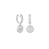 Round Illusion Baguettes Diamond Dangling Earrings