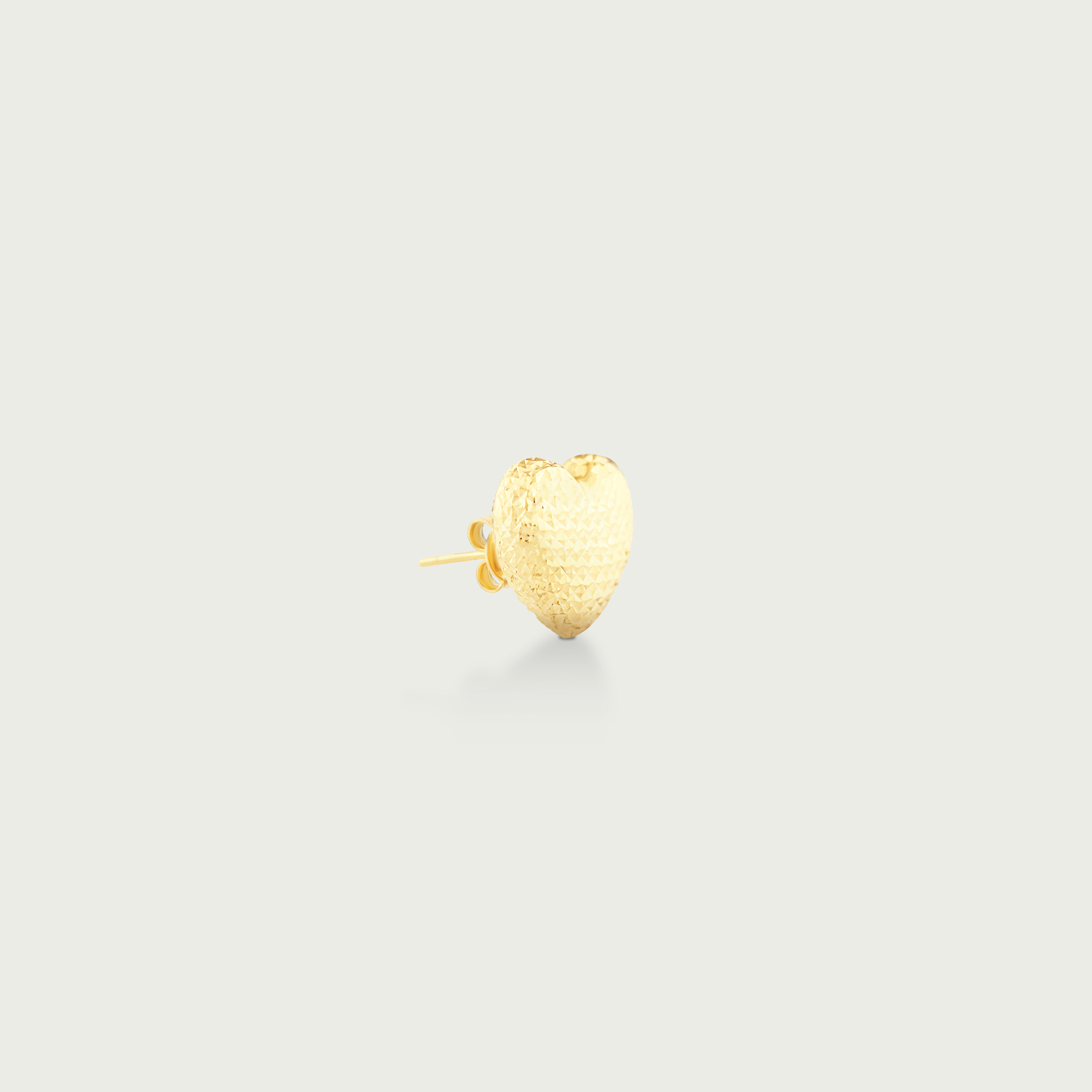 Heart Sparkle Gold Stud Earrings