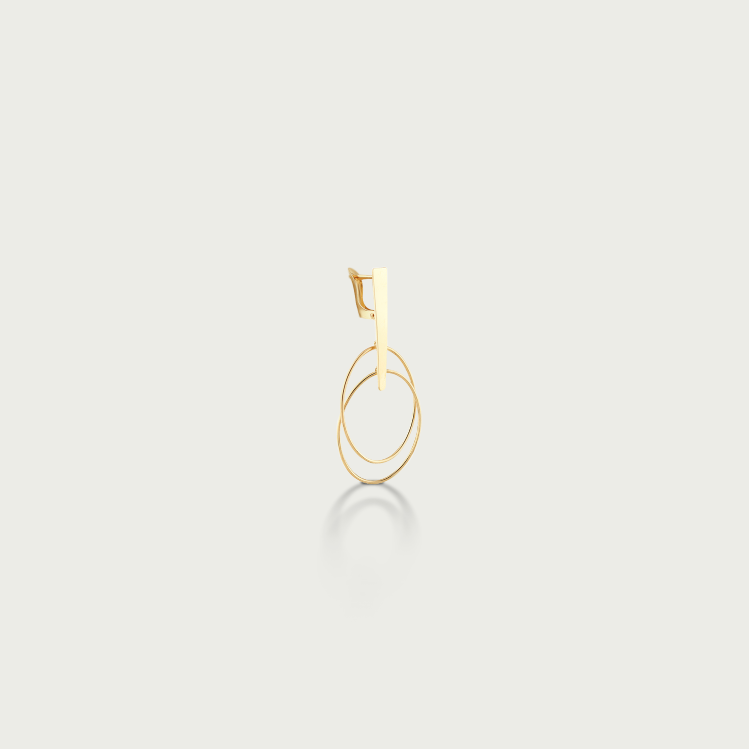 Double Decker Elegance Gold Dangling Earrings