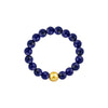 Lapis Lazuli Beads Bracelet with Golden South Sea Pearl