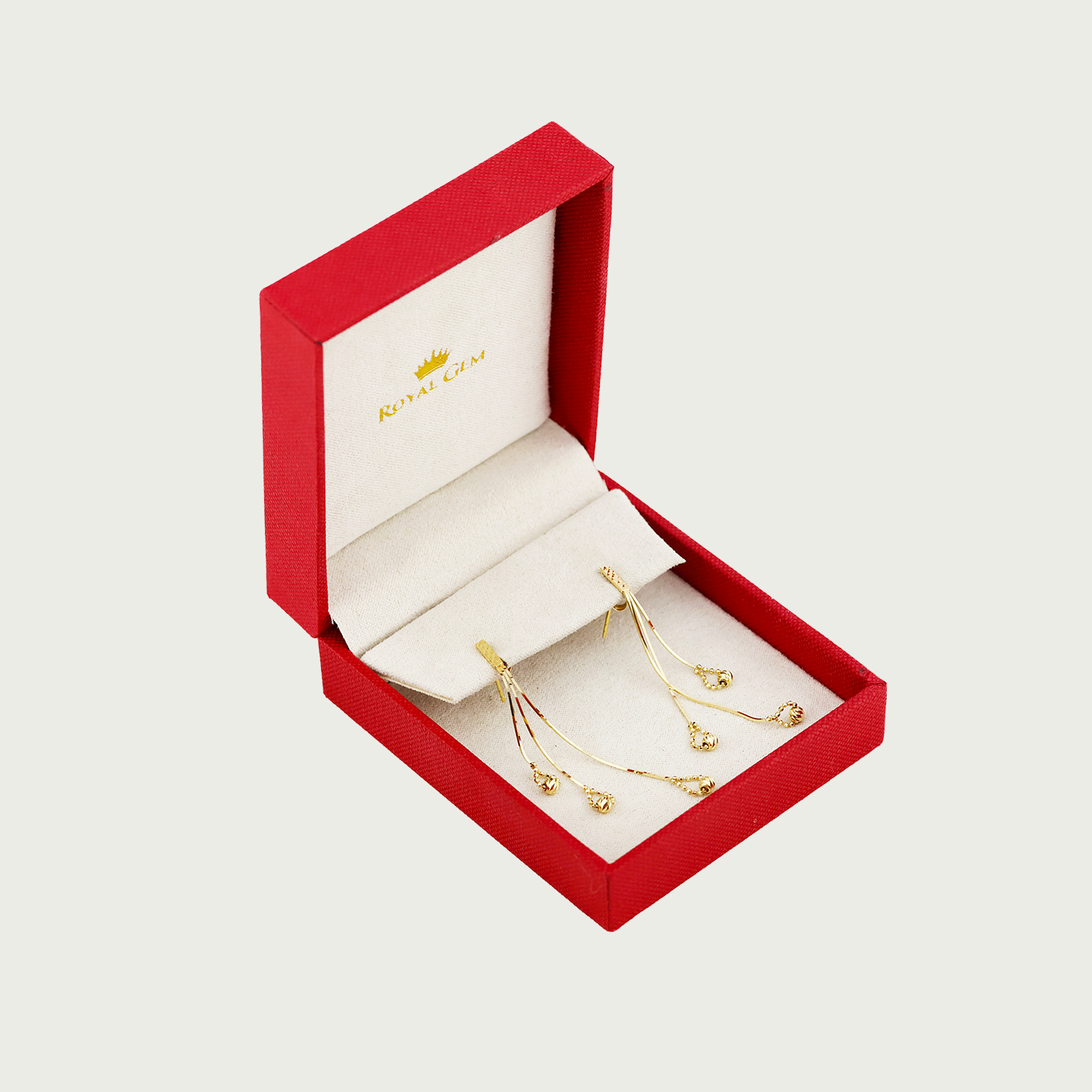 Linked Orbs Gold Dangling Earrings
