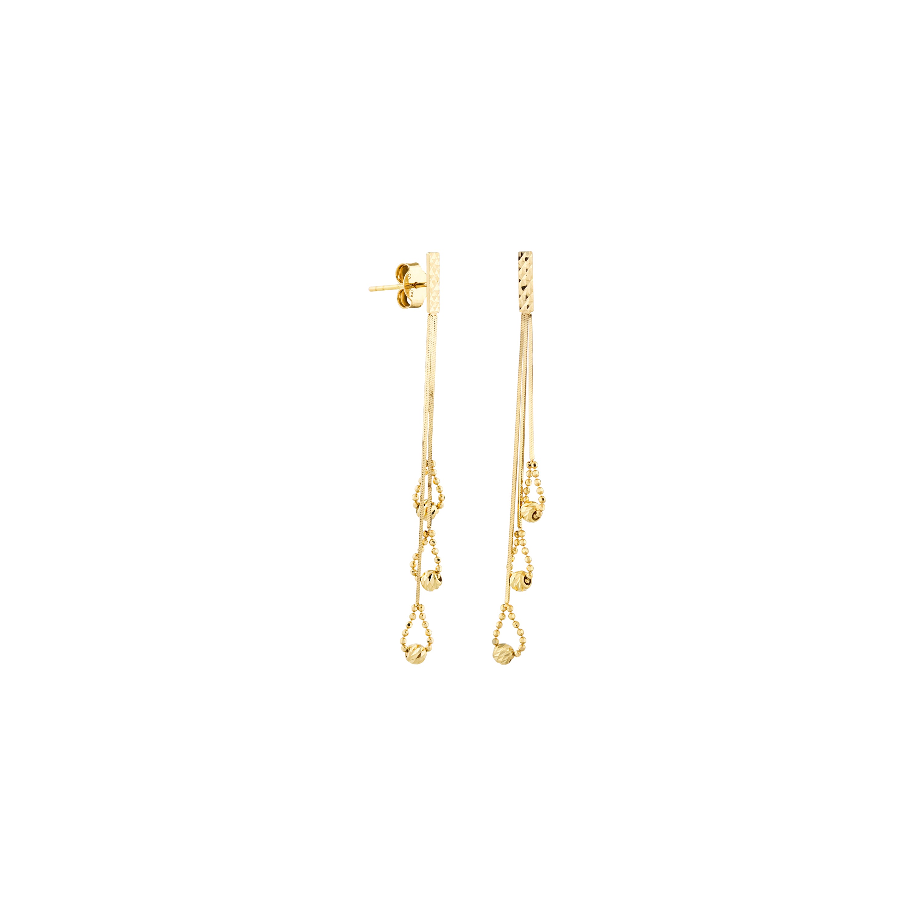 Linked Orbs Gold Dangling Earrings