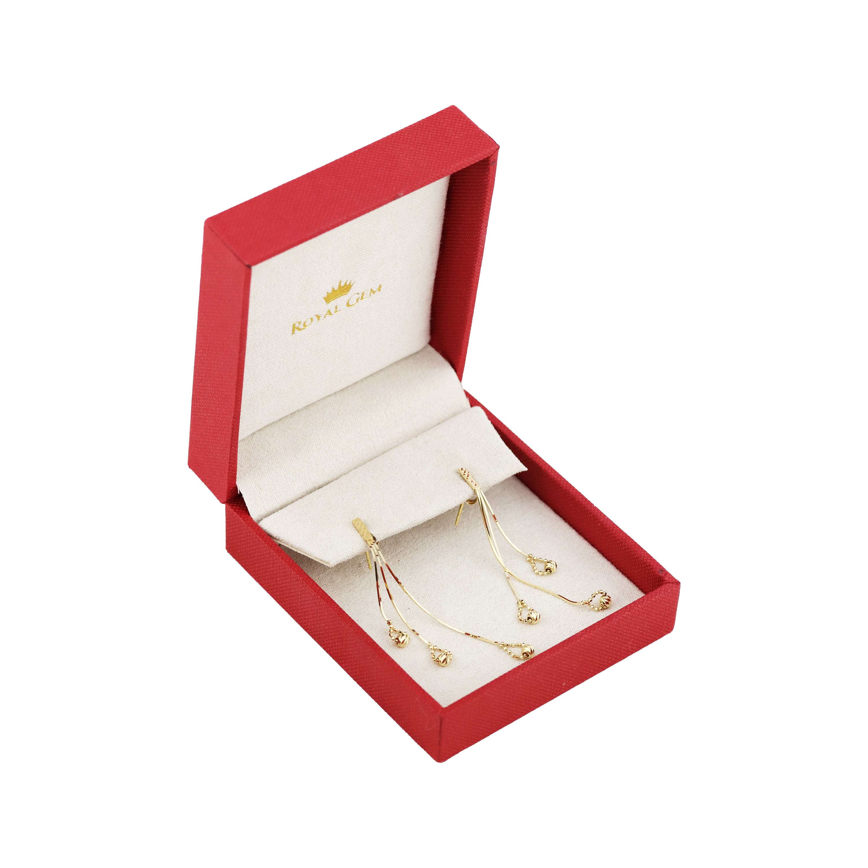 Linked Orbs Gold Dangling Earrings