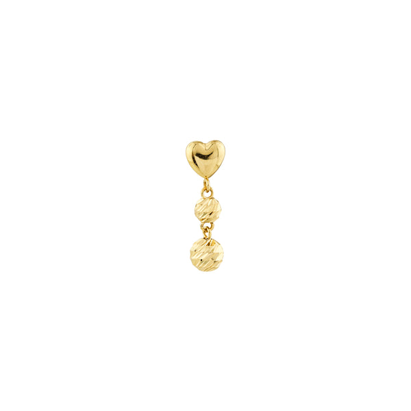 Heartfelt Linked Golden Orb Dangling Earrings