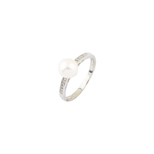 Majestic Pearl Elegance White Gold Ring