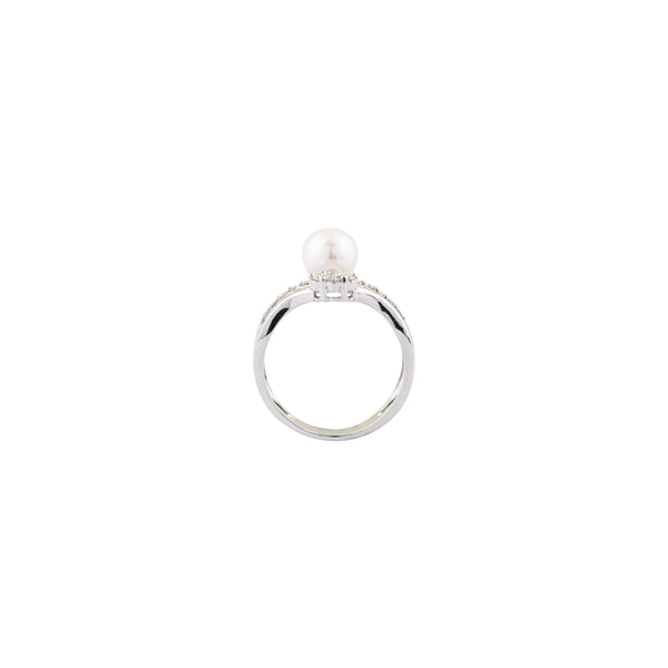 Eternal Embrace Pearl & Diamond Fusion White Gold Ring