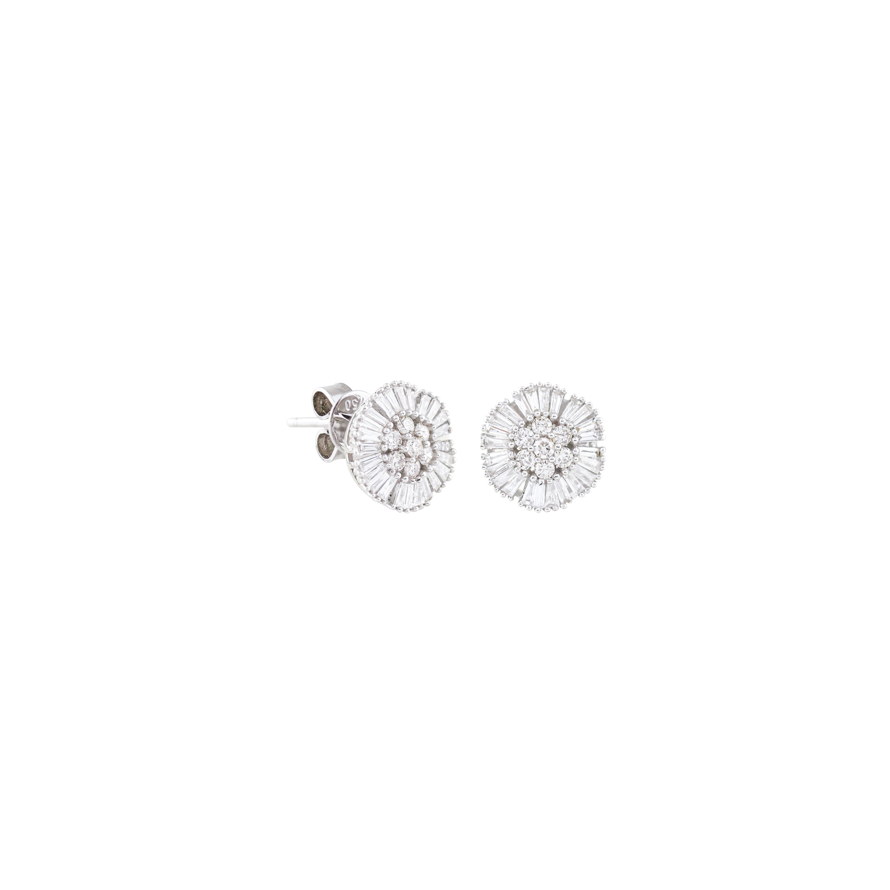 Floral Gleam Diamond Stud Earrings