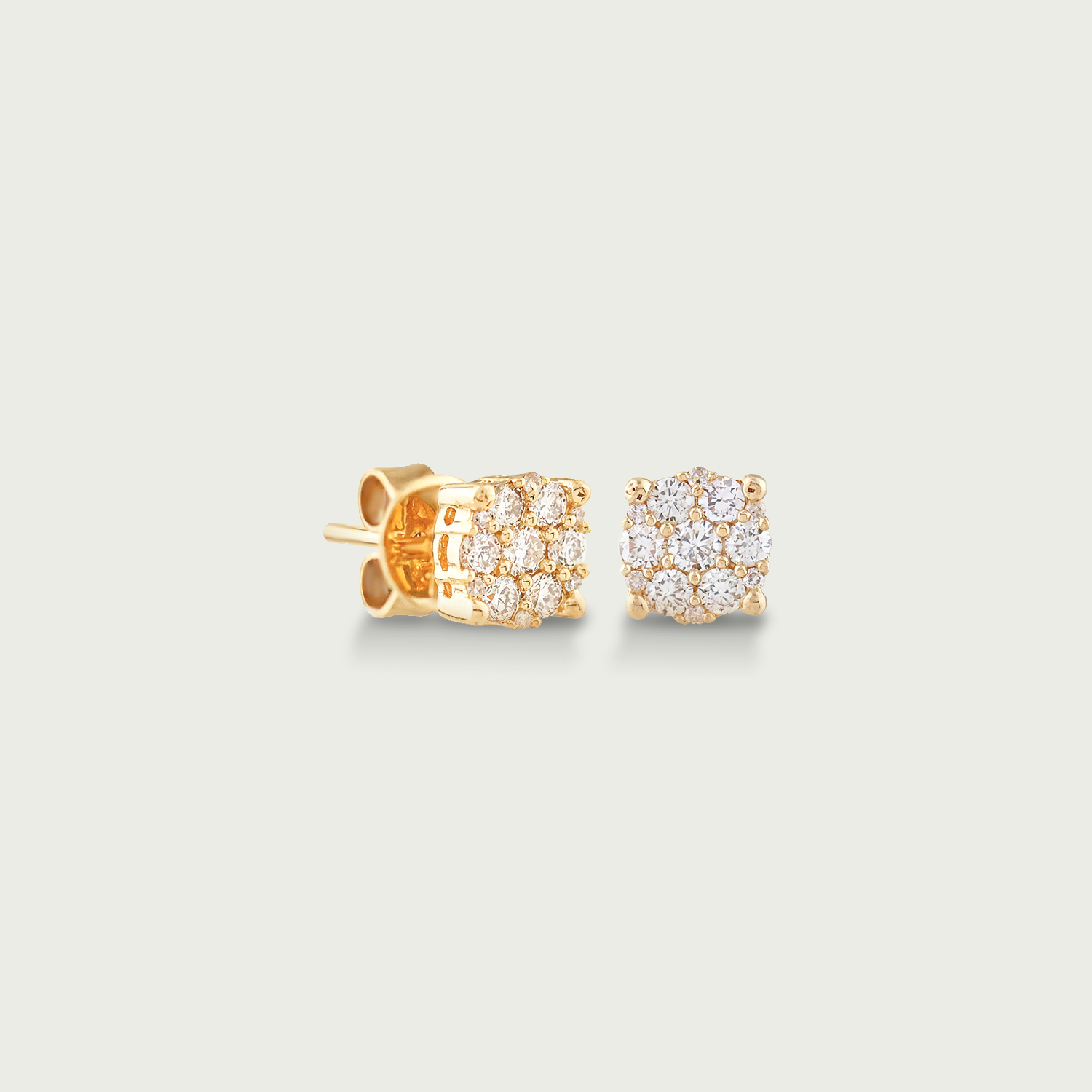 Gilded Bloom Diamond Stud Earrings