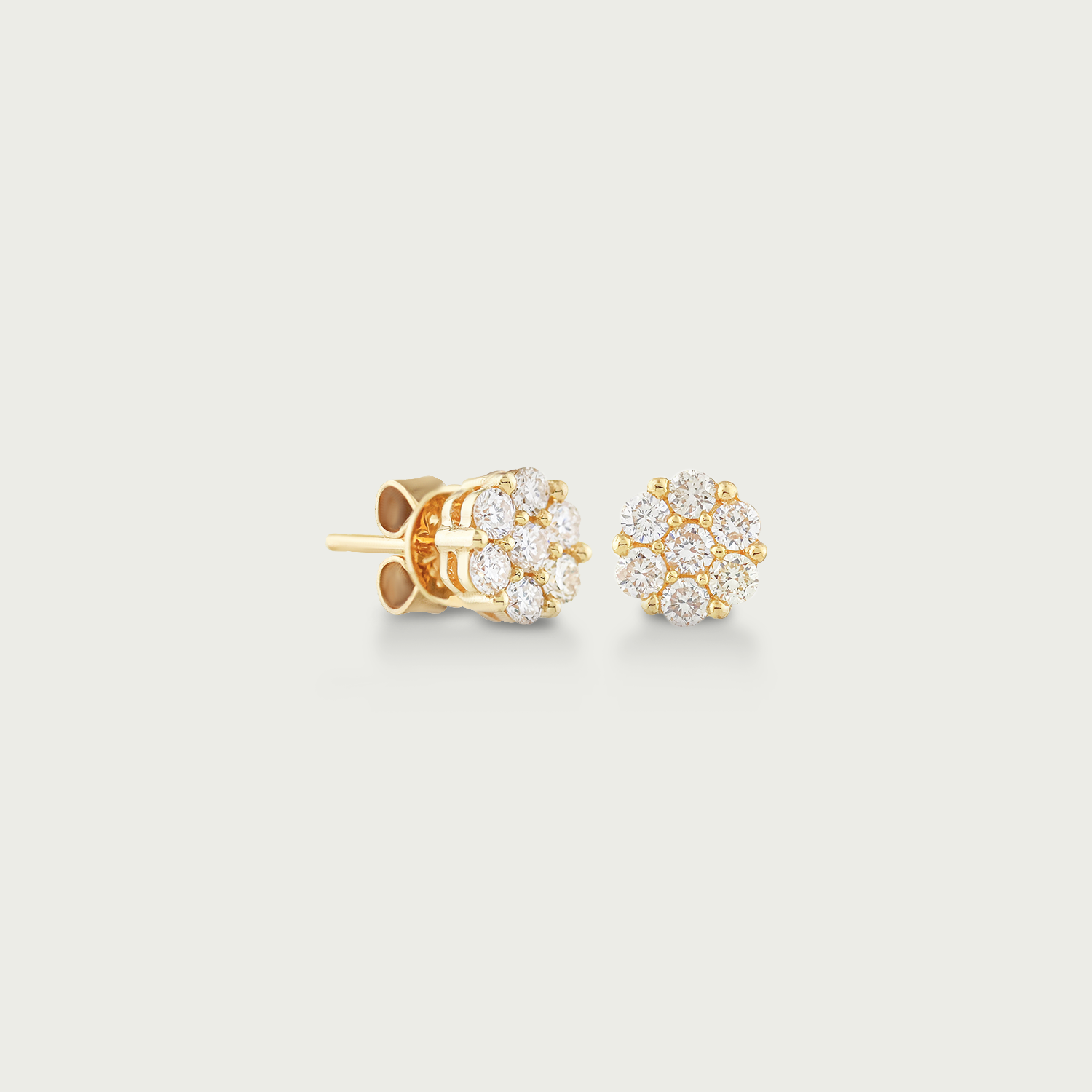 Gilded Glow Diamond Stud Earrings