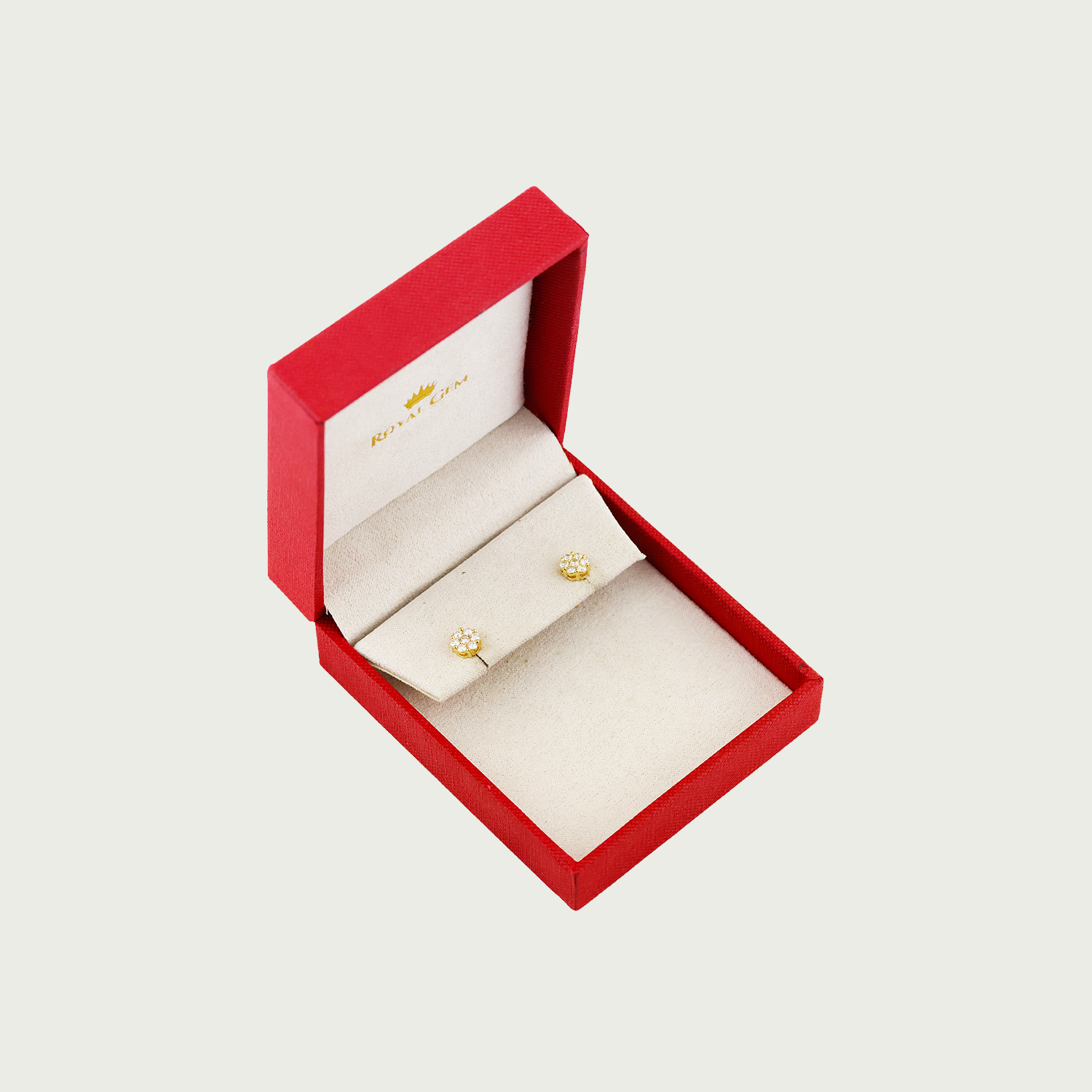 Gilded Glow Diamond Stud Earrings