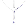 Contrast Sapphire and Diamond Lariat Tennis Necklace