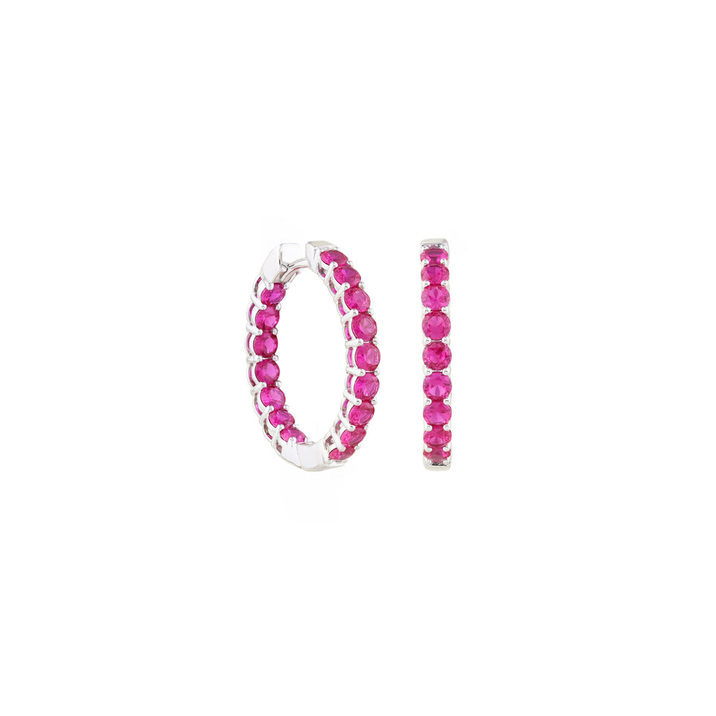 Life’s A Party Ruby Eternity Hoop Earrings