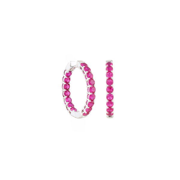 Life’s A Party Ruby Eternity Hoop Earrings