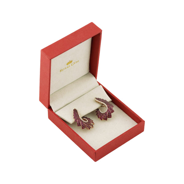 Resplendent Rubies C-Hoop Earrings