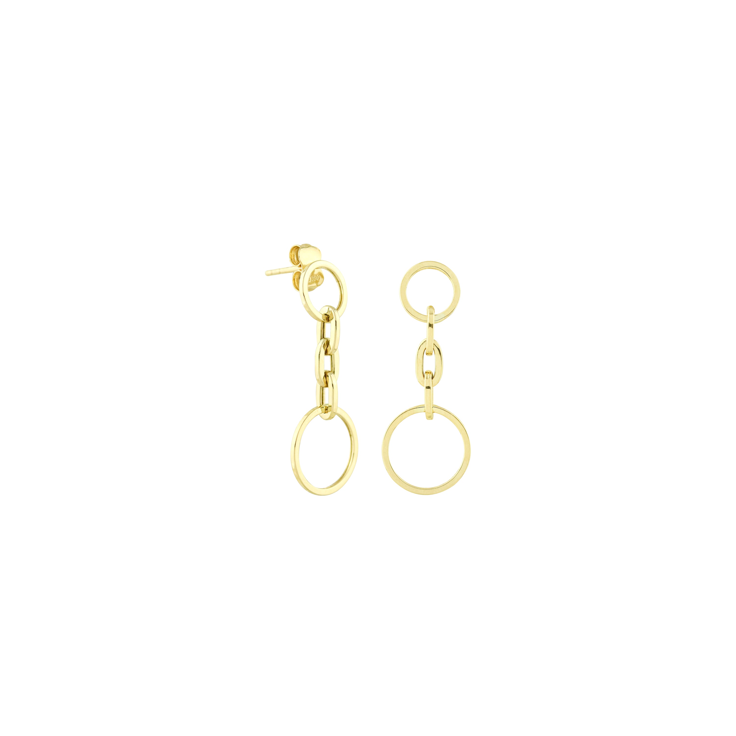 Circle Flow Gold Danglings Earrings