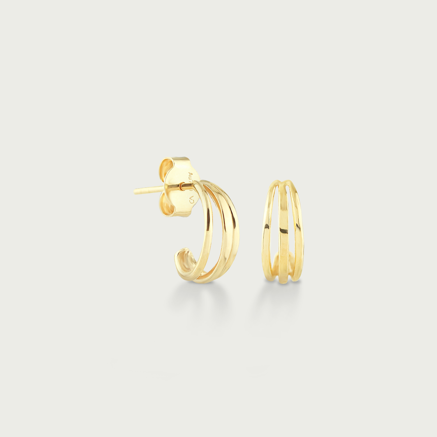 Power Trio Gold Hoop Earrings