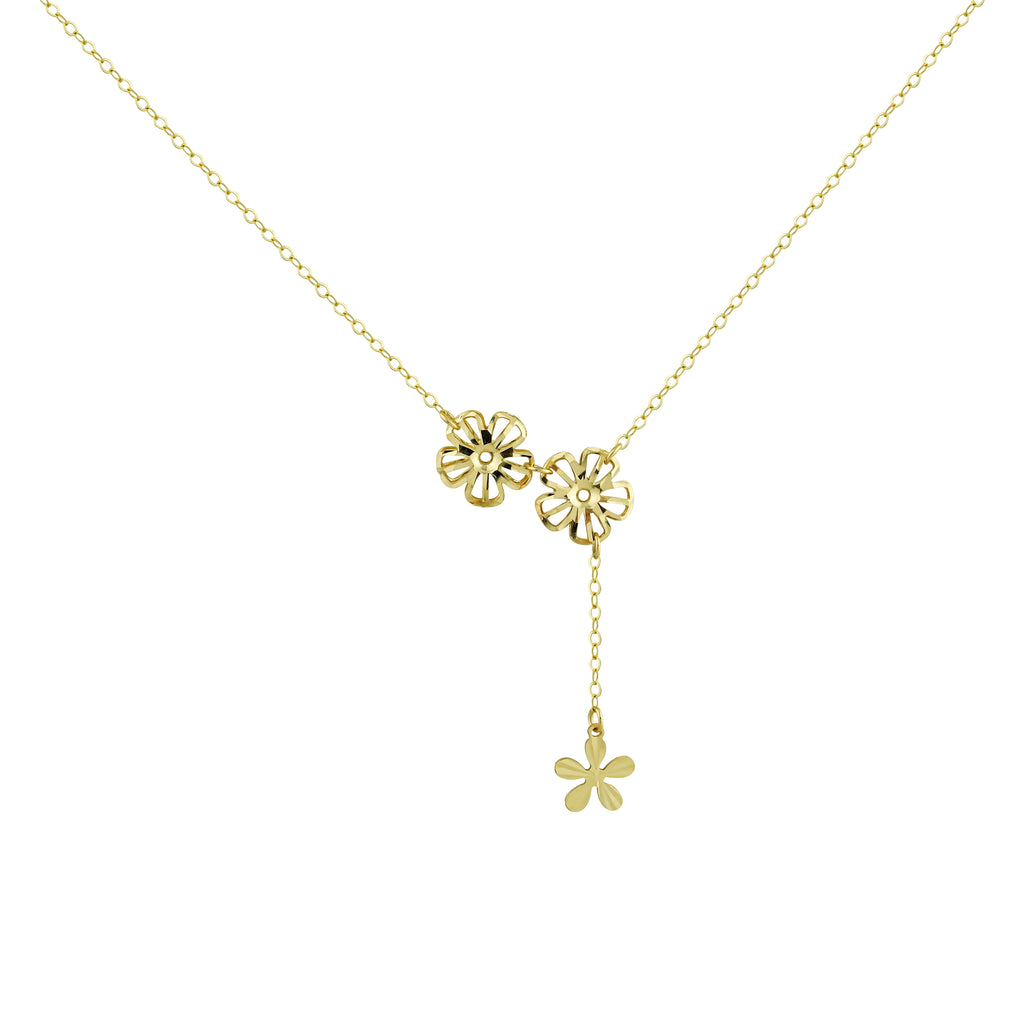 Dainty Flower Lariat Necklace