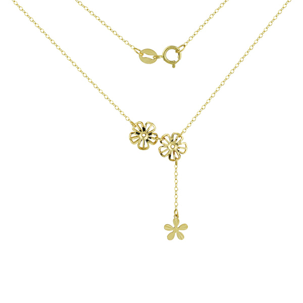 Dainty Flower Lariat Necklace