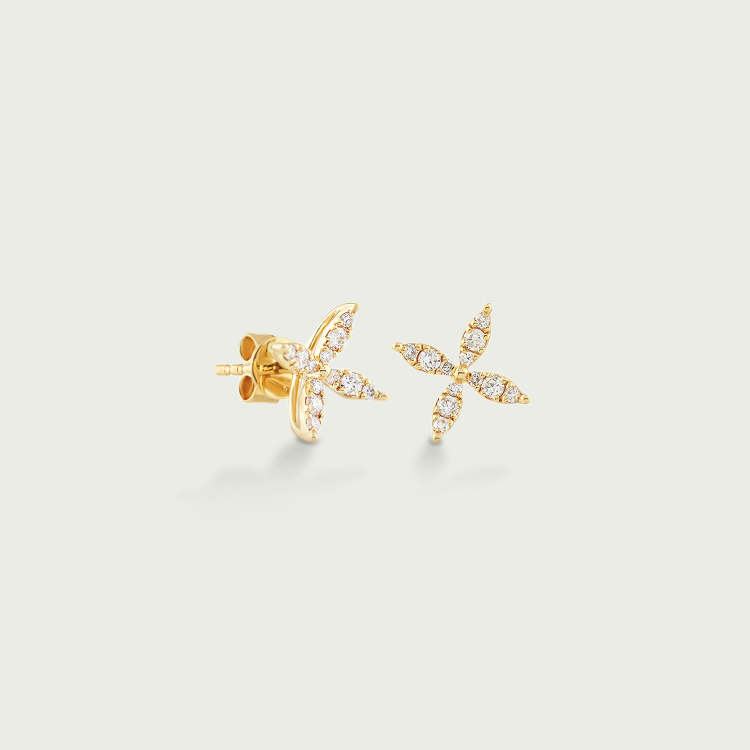 Petal Radiance Diamond  Stud Earrings