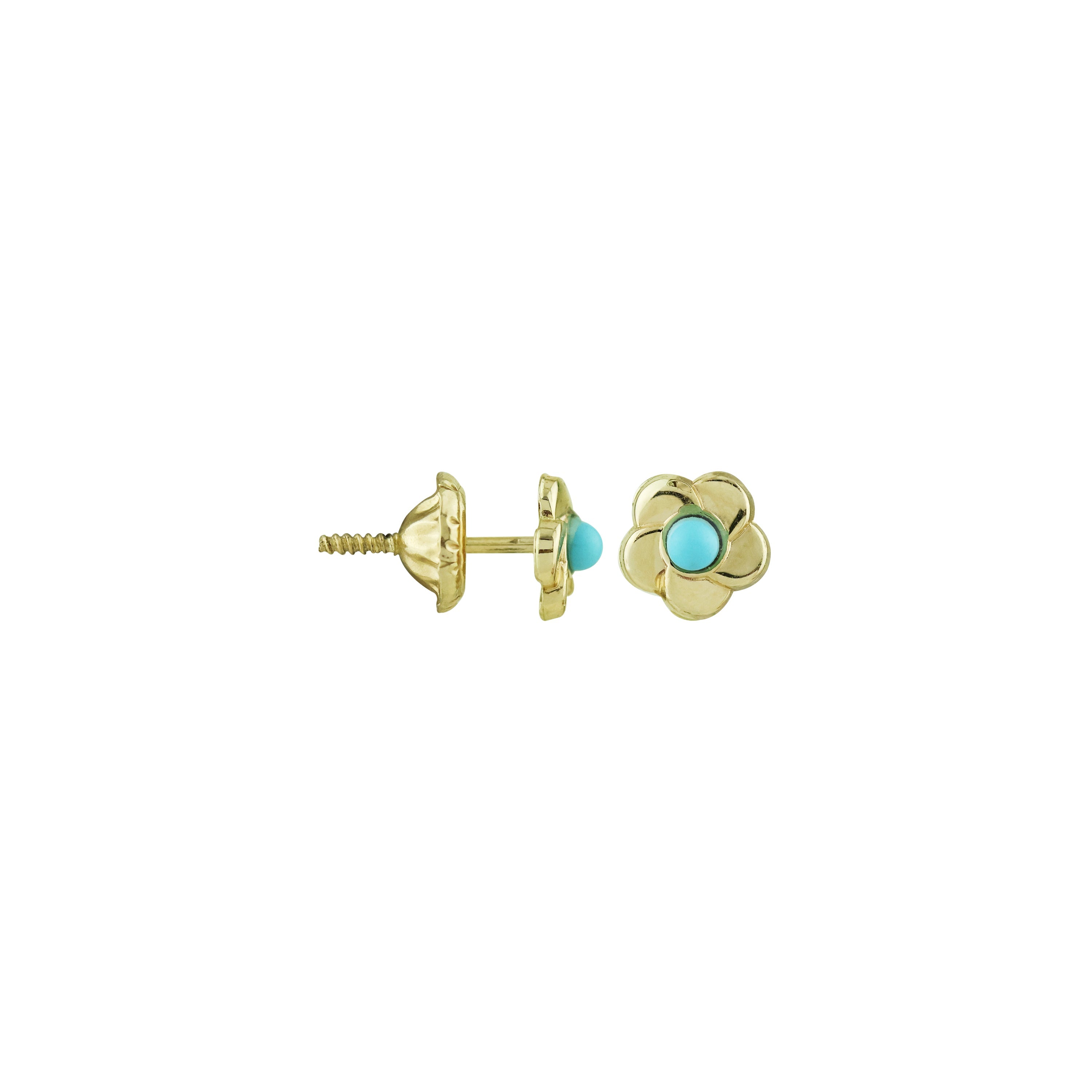 Seafoam Blossom Gold Screw Earrings