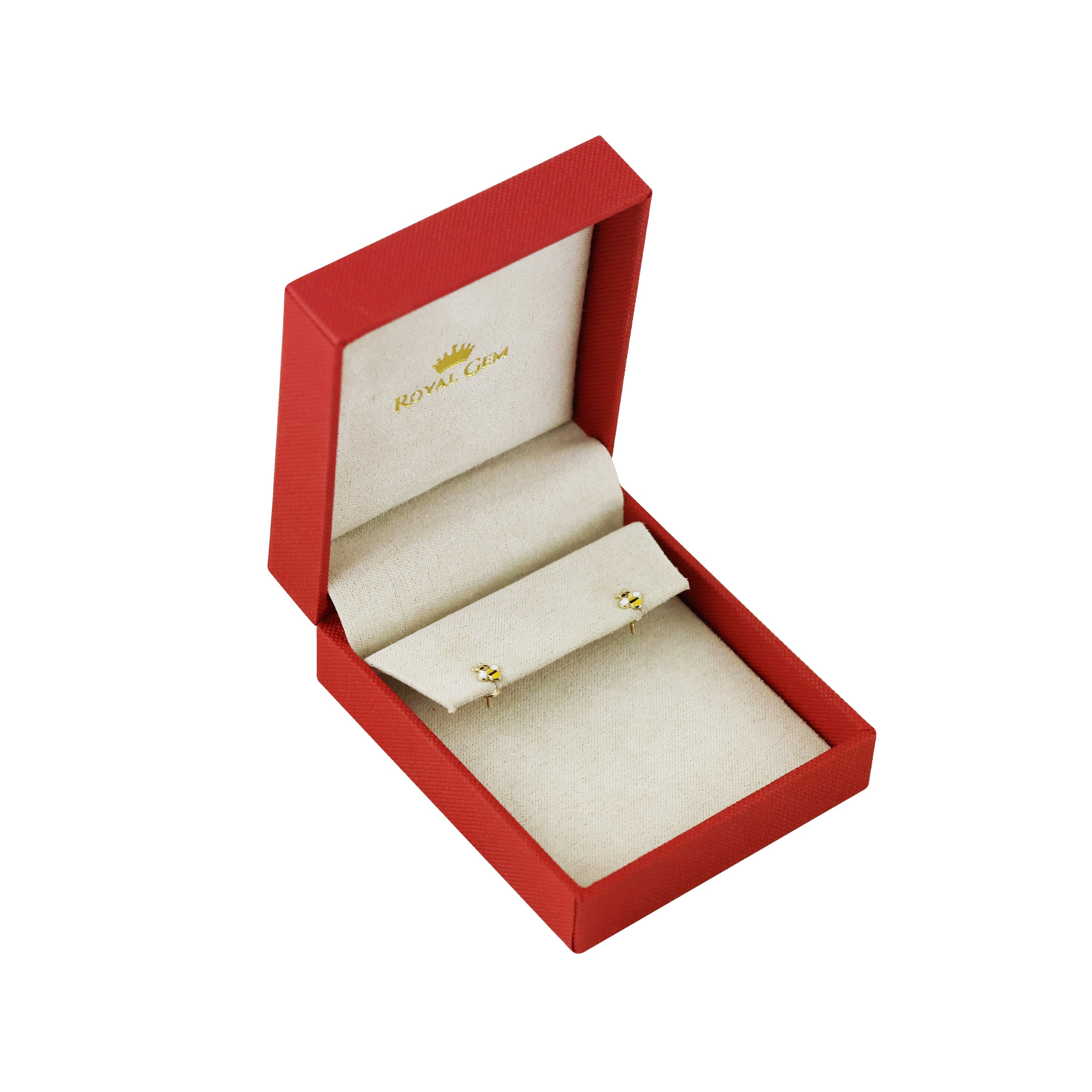 Bee Dazzled Gold Screw Earrings
