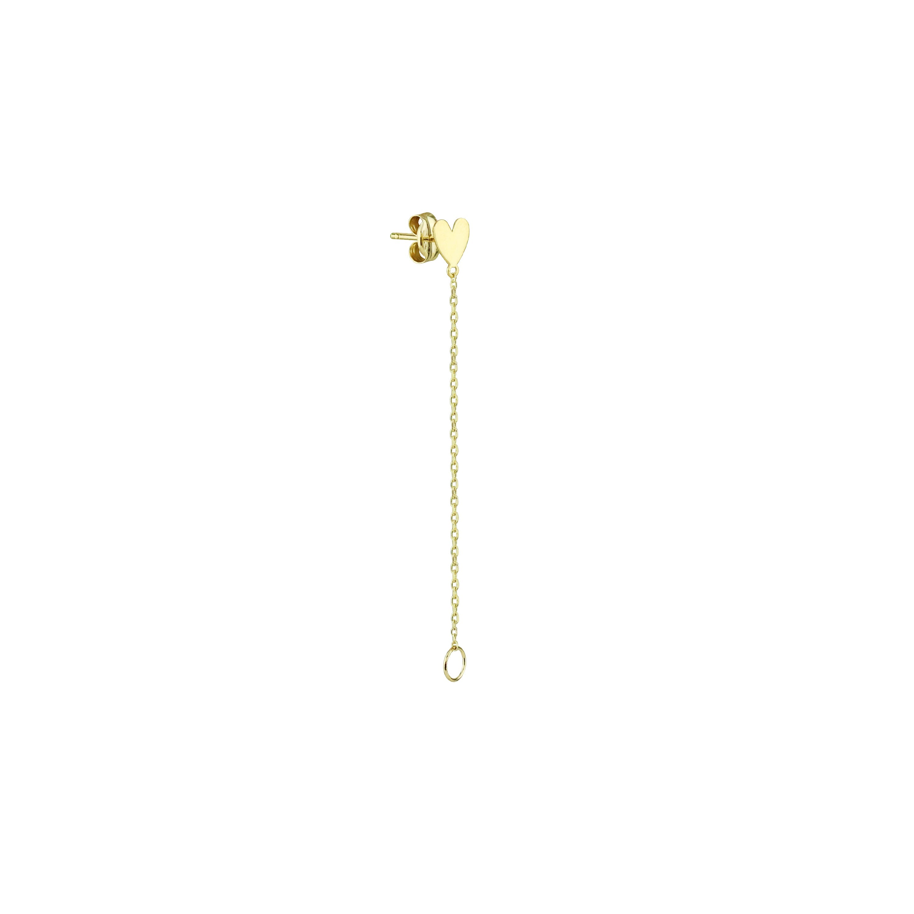 Shape of Love Gold Piercing Earring