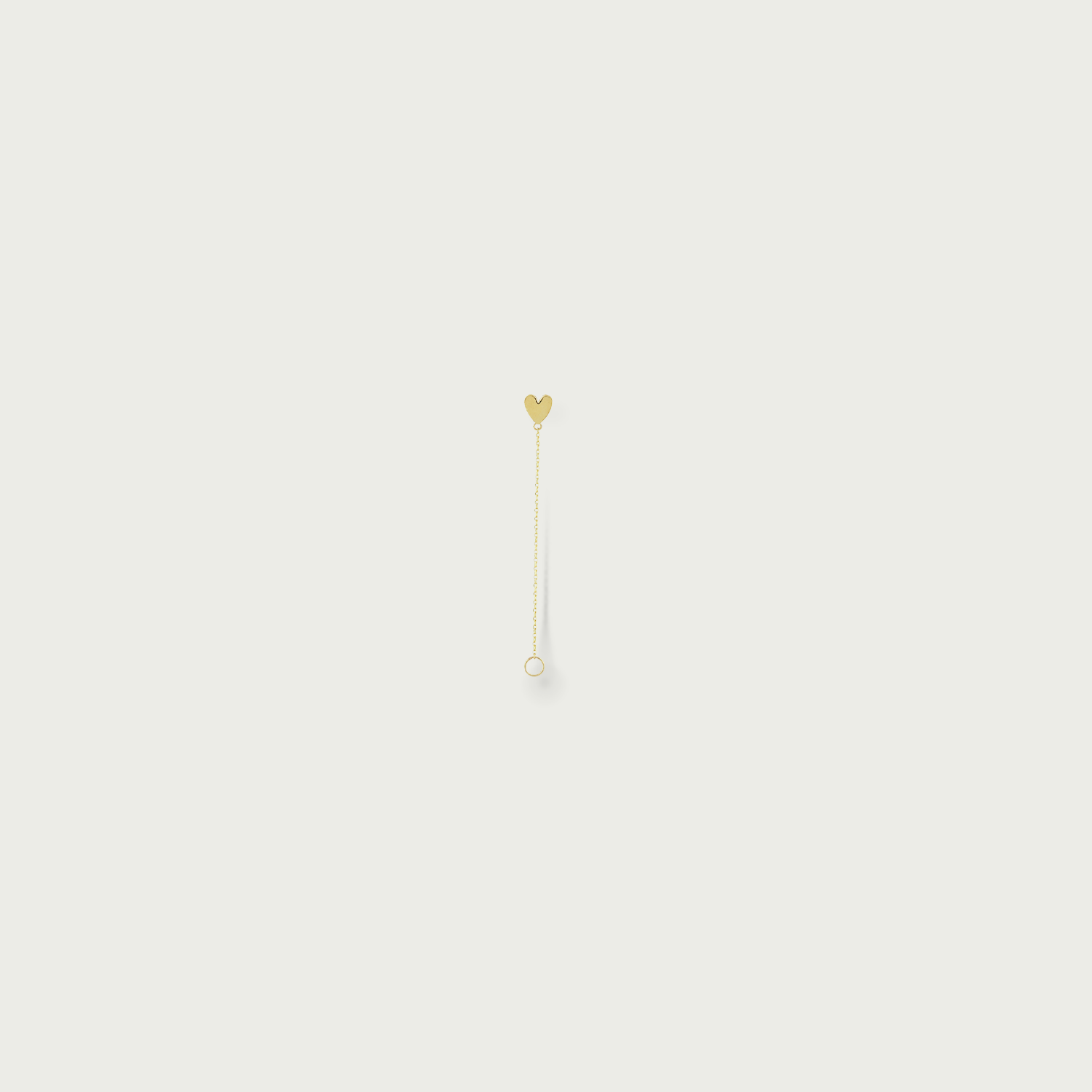 Shape of Love Gold Piercing Earring