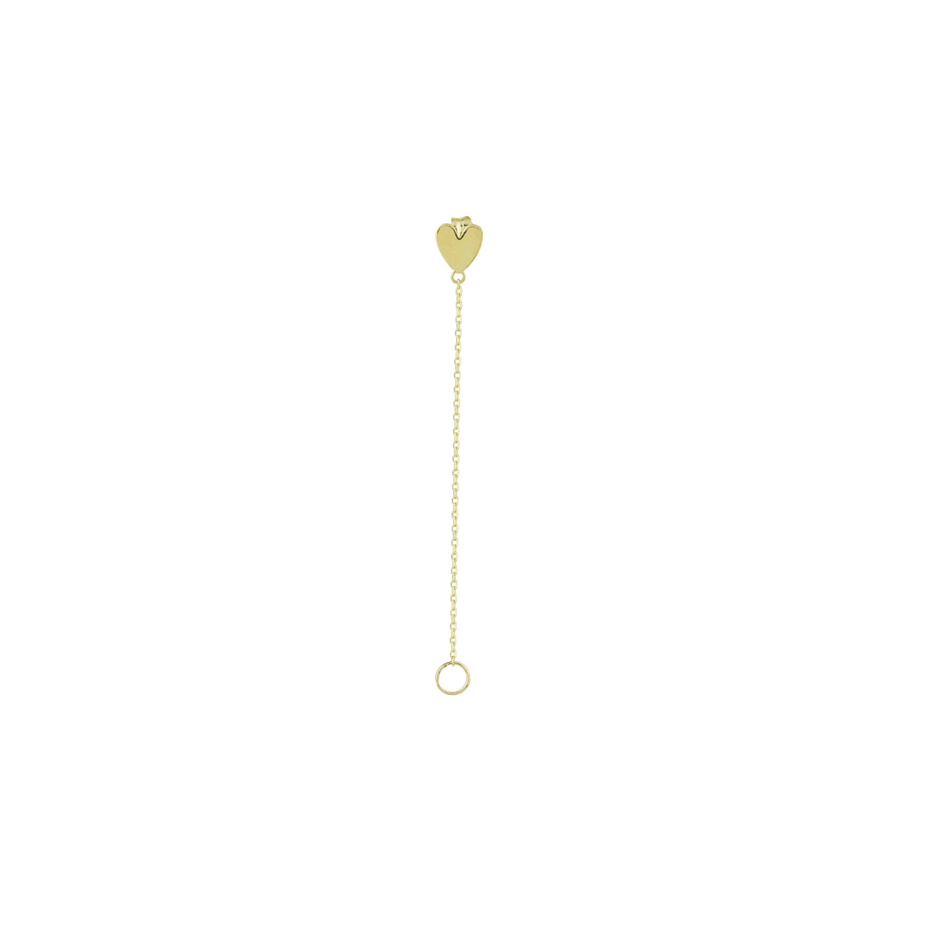 Shape of Love Gold Piercing Earring
