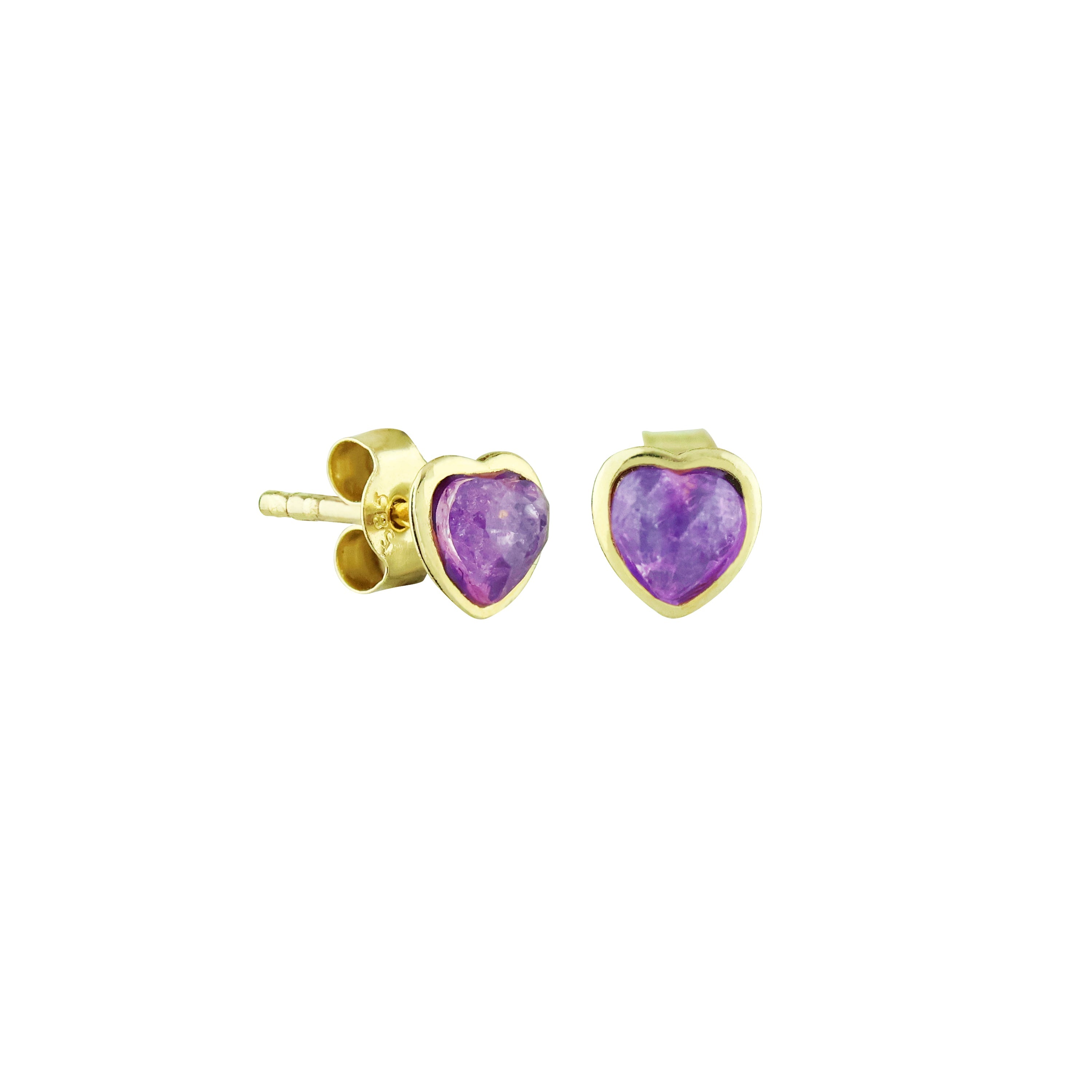 Grape Jelly Heart Stud Earrings