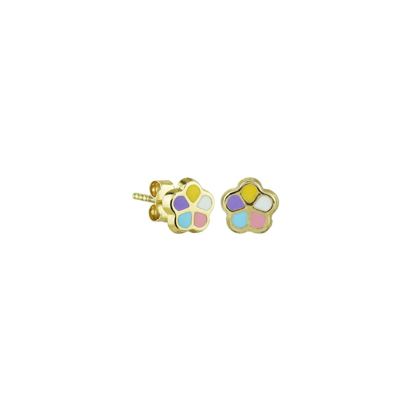 Little Missy Rainbow Flower Stud Earrings