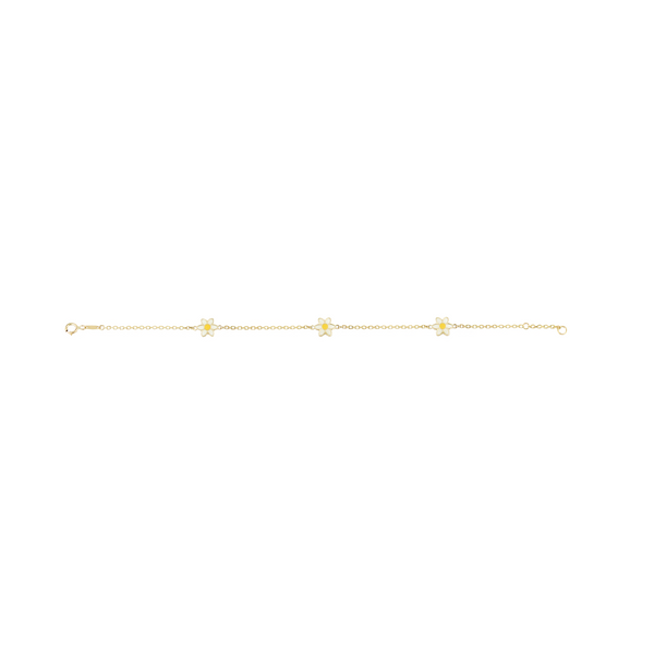 Daisy Flower Bracelet in 14K Yellow Gold