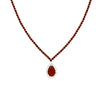 Pear-Shaped Ruby V-Shaped Tennis Necklace
