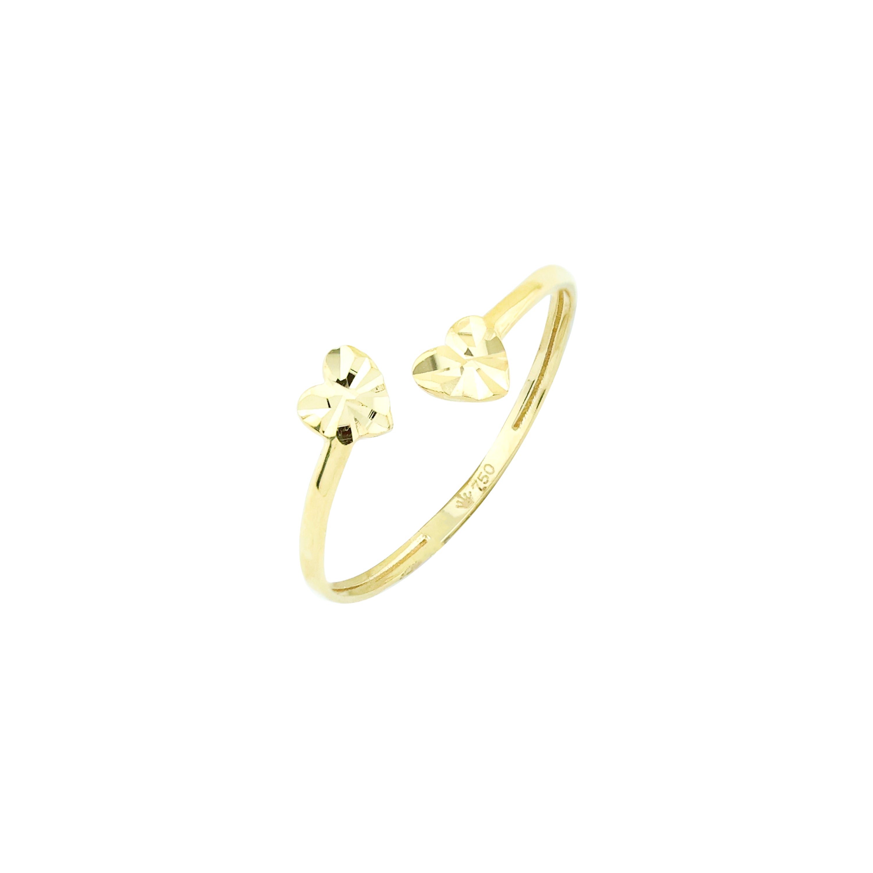 Clock-Out Chic Kissing Heart Gold Ring