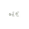 Starlit Crescent Diamond Stud Earrings