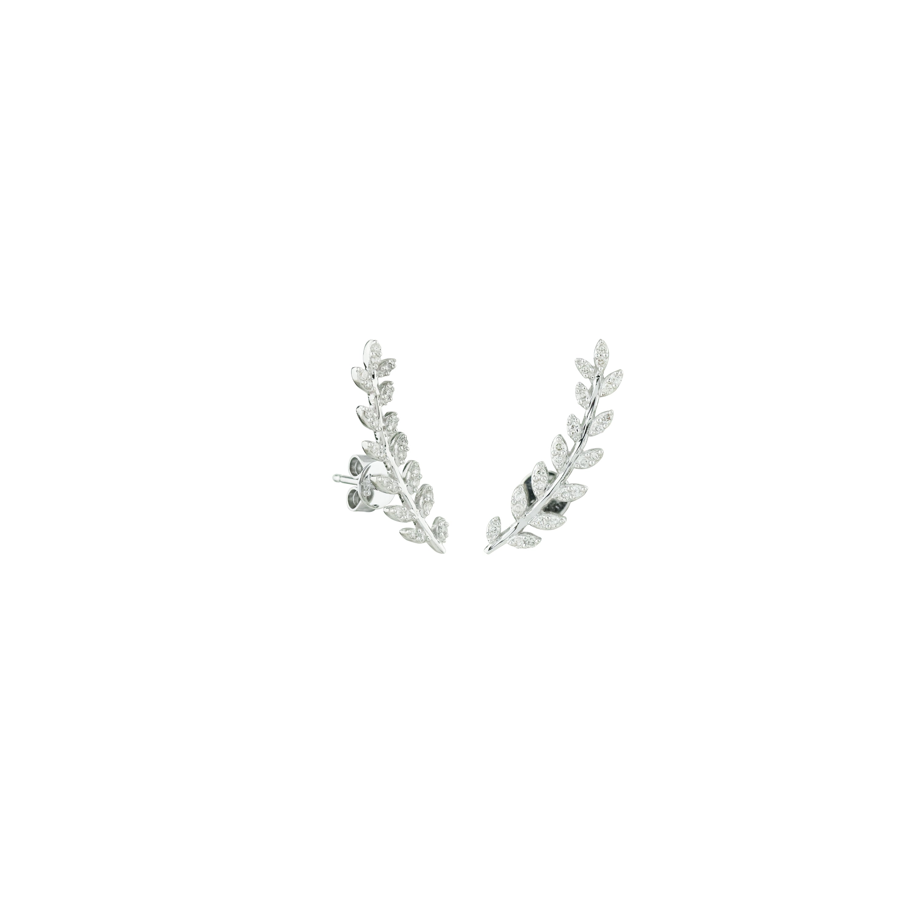 Floral Aura  Diamond Crawler Earrings