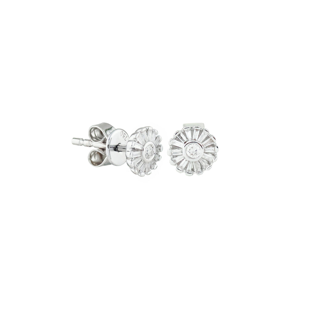 Floral Gleam Diamond Stud Earrings