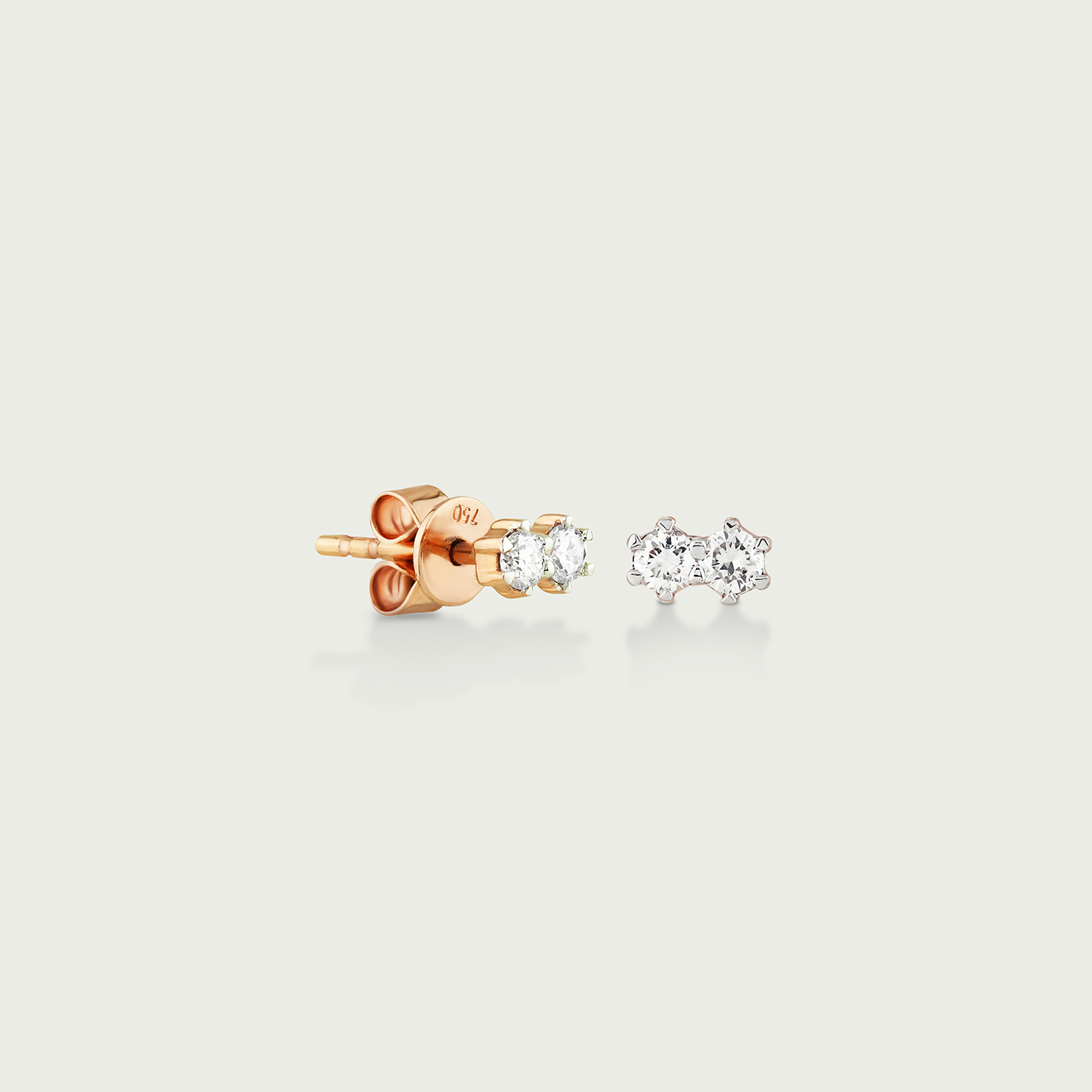 Stellar Solace Duo Diamond Stud Earrings