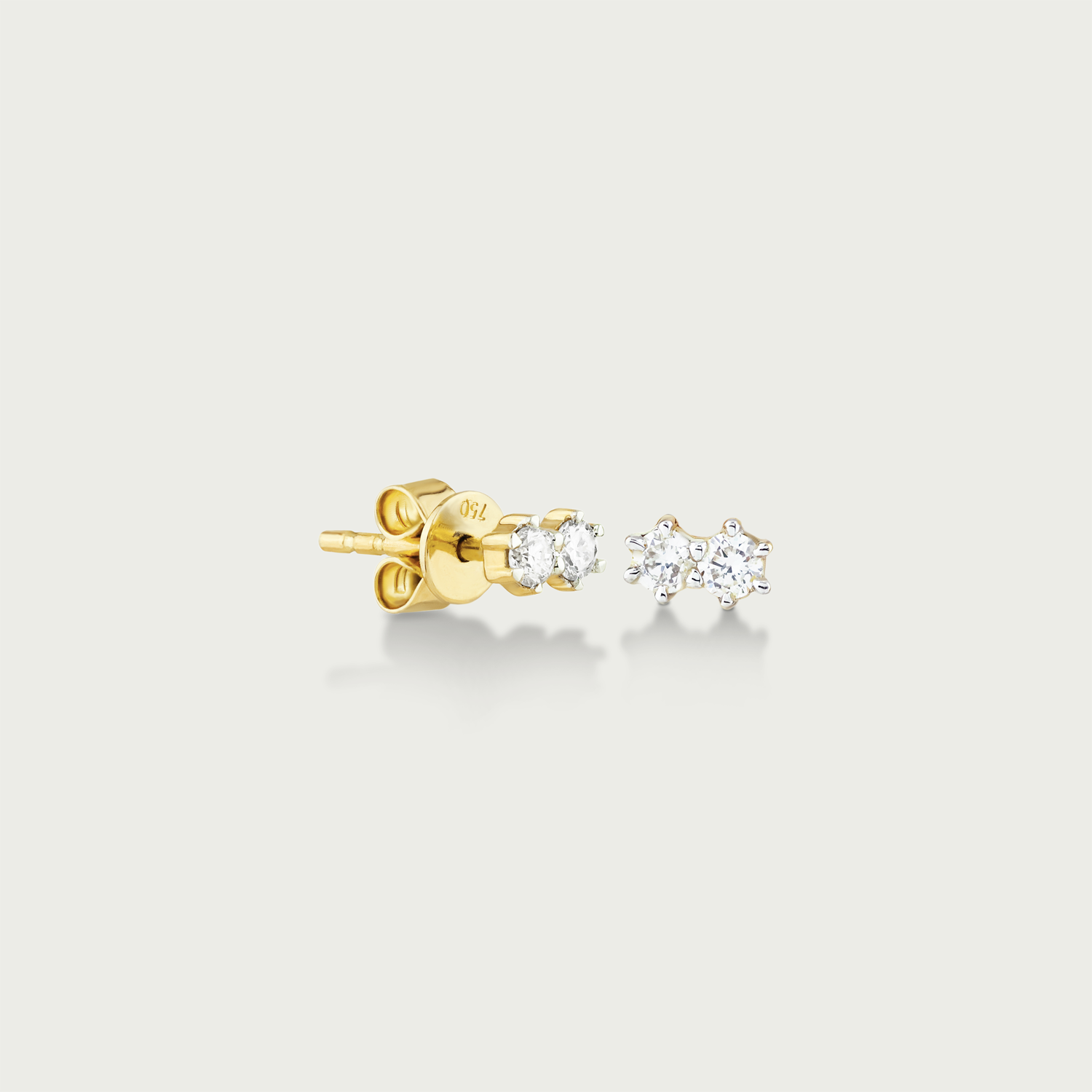 Stellar Solace Duo Diamond Stud Earrings