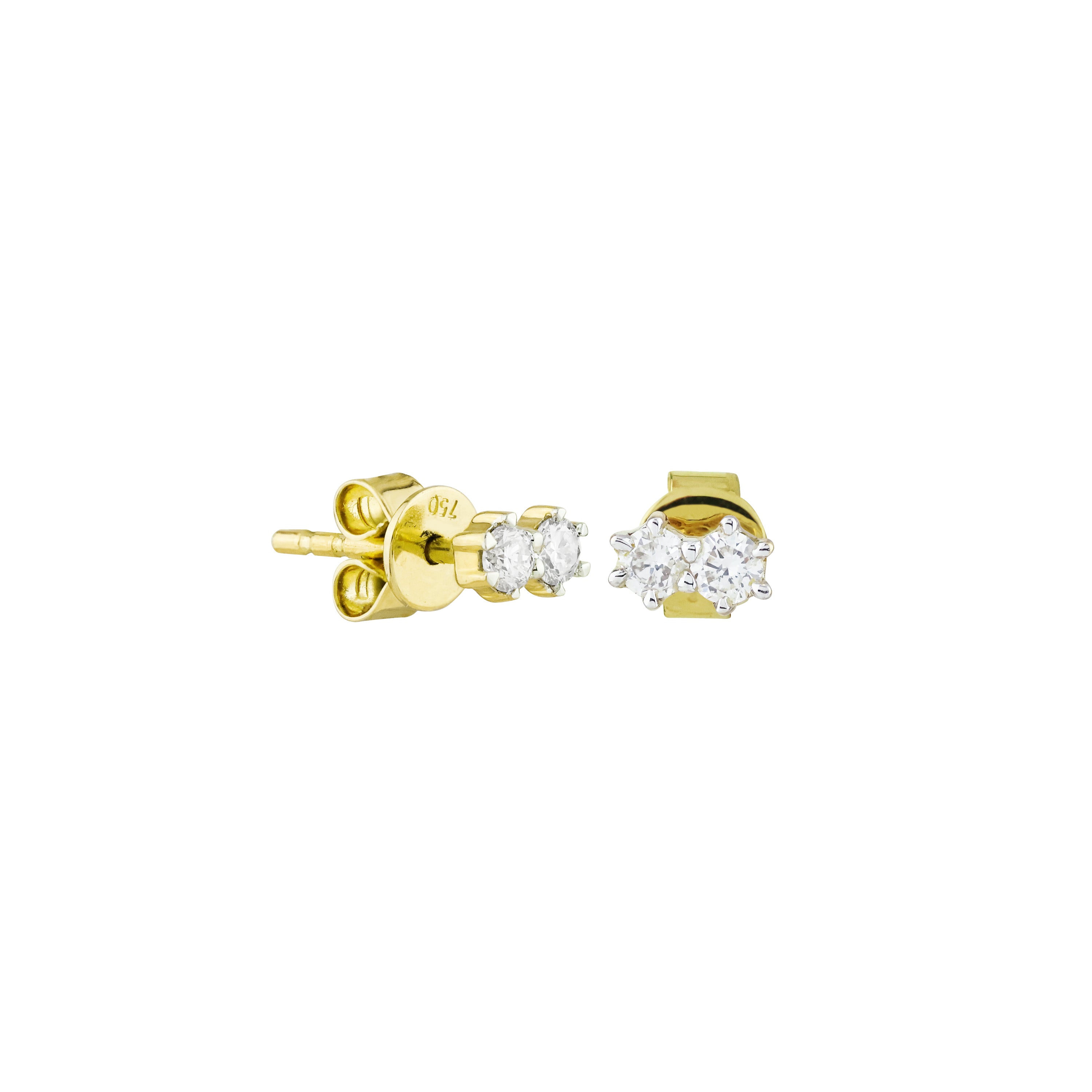 Stellar Solace Duo Diamond Stud Earrings