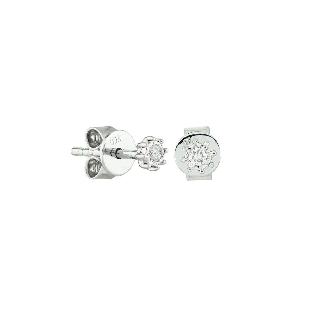 Stellar Solitude Diamond Stud Earrings