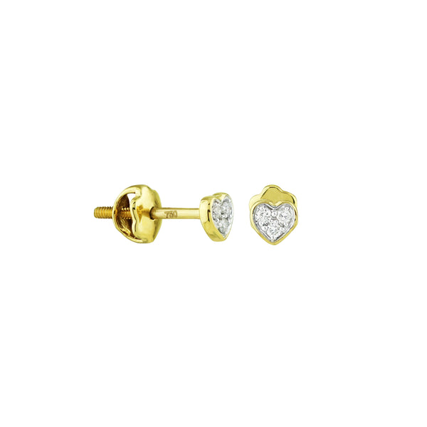 Stellar Heart Diamond Stud Earrings