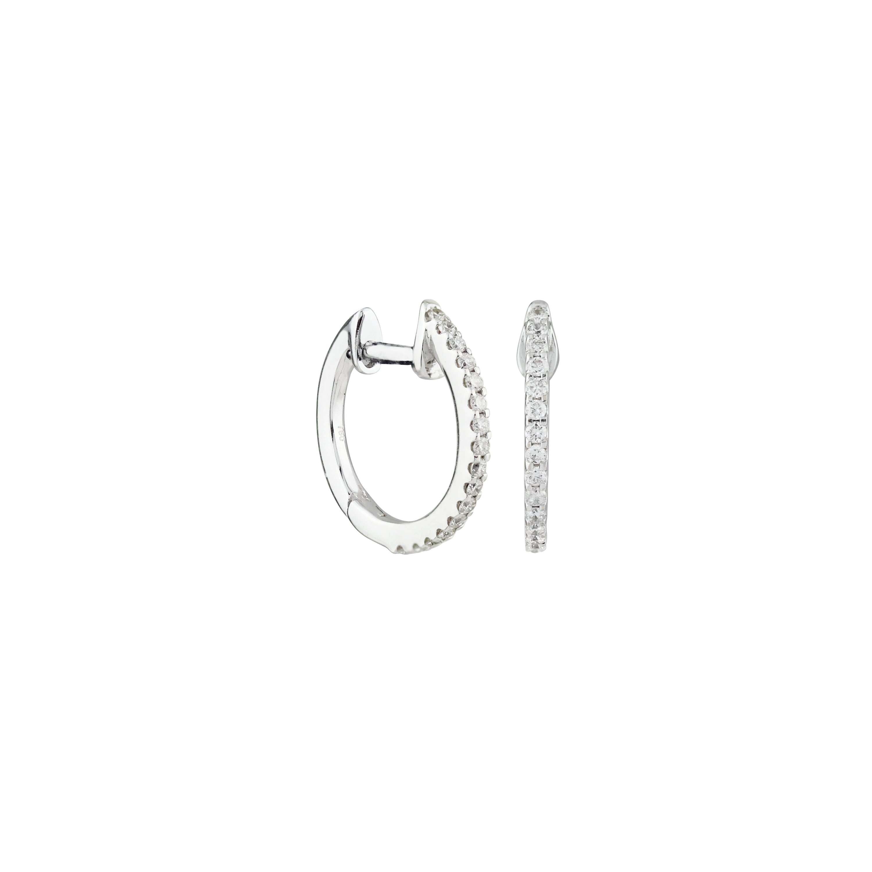 Sultry Cascade Sparkle  Diamond  Hoop Earrings