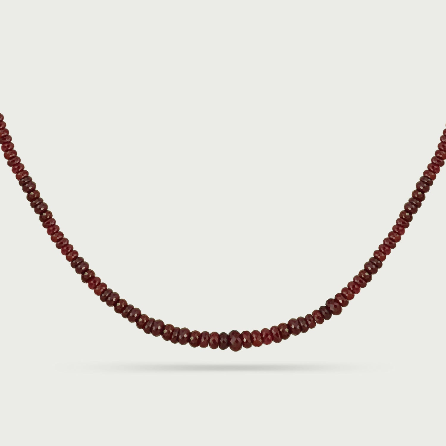 Crimson Aura Ruby Beaded Necklace