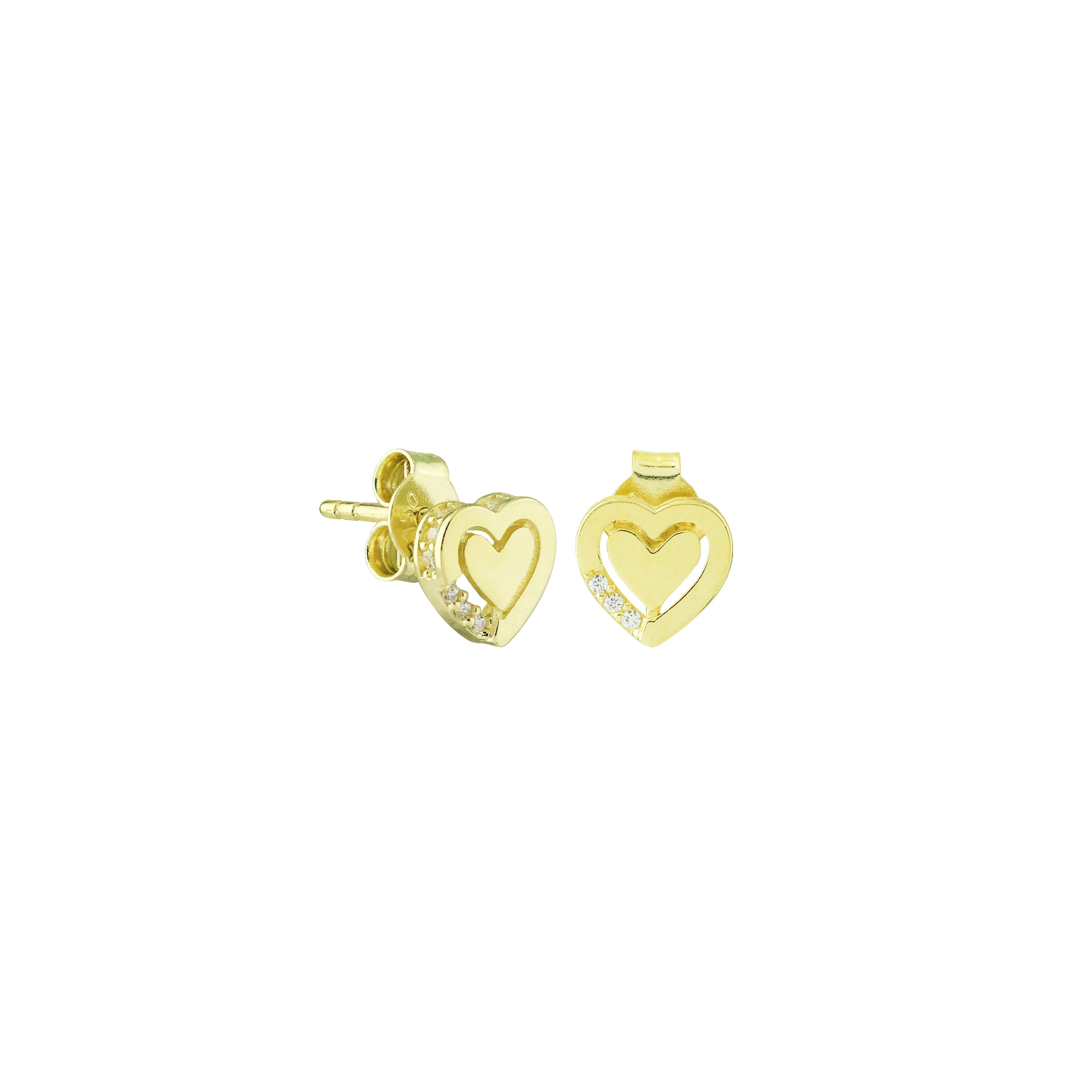 Heartline Edit Gold Stud Earrings