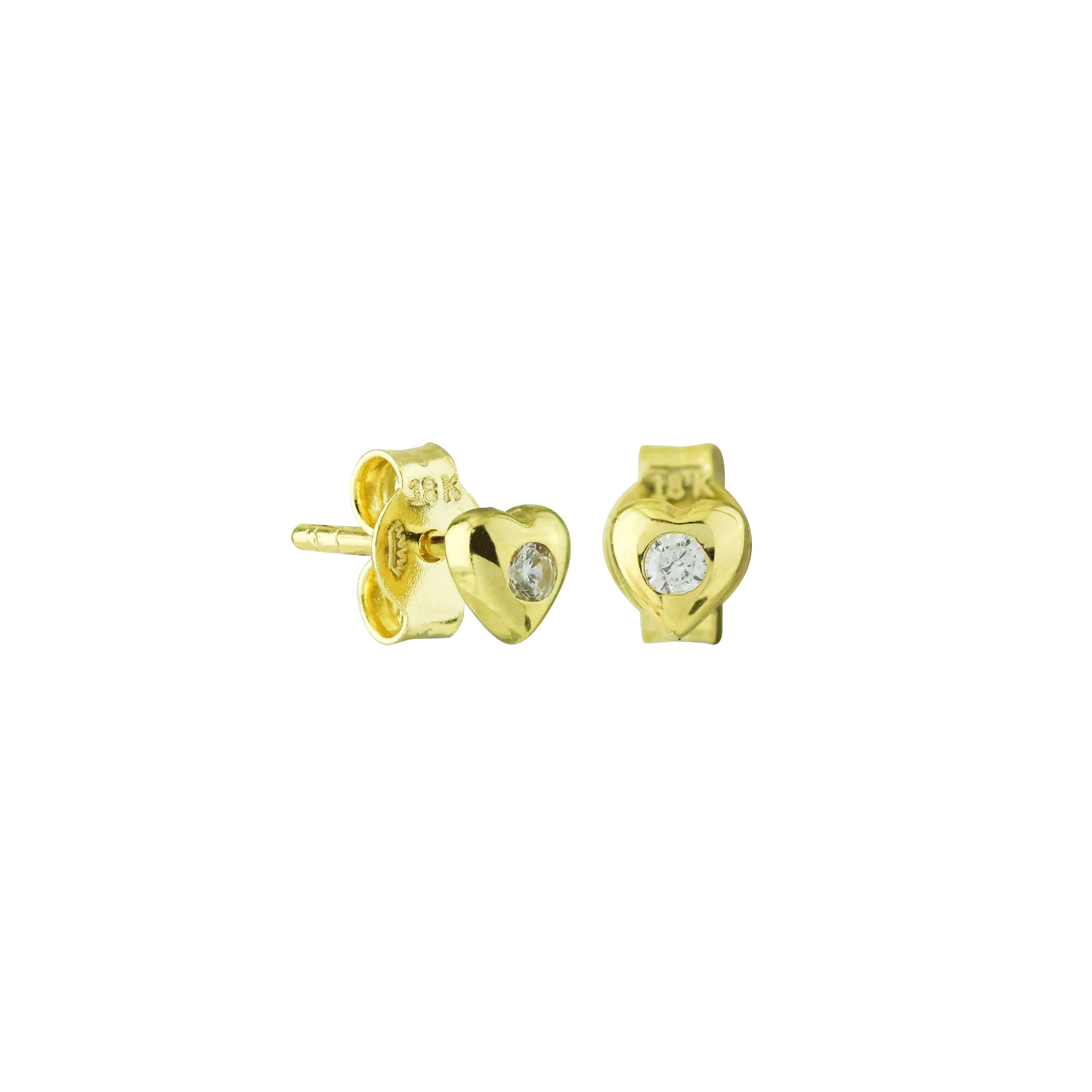 Heartbeat Mode Gold Stud Earrings