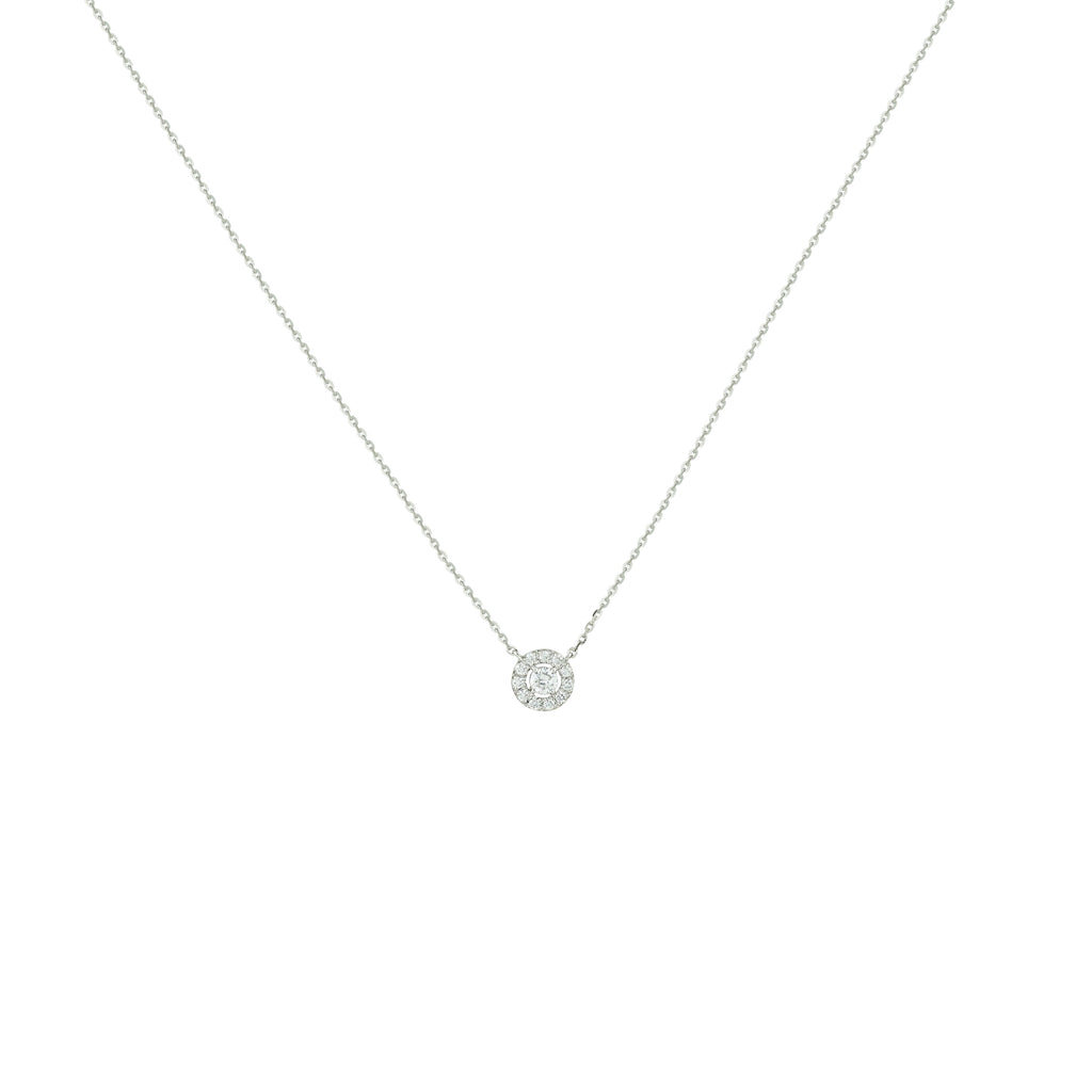 Gleaming Halo Solitaire Necklace