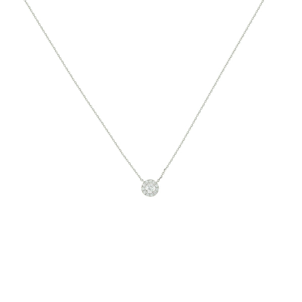 Gleaming Halo Solitaire Necklace