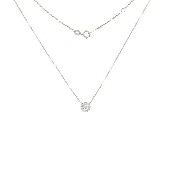 Gleaming Halo Solitaire Necklace