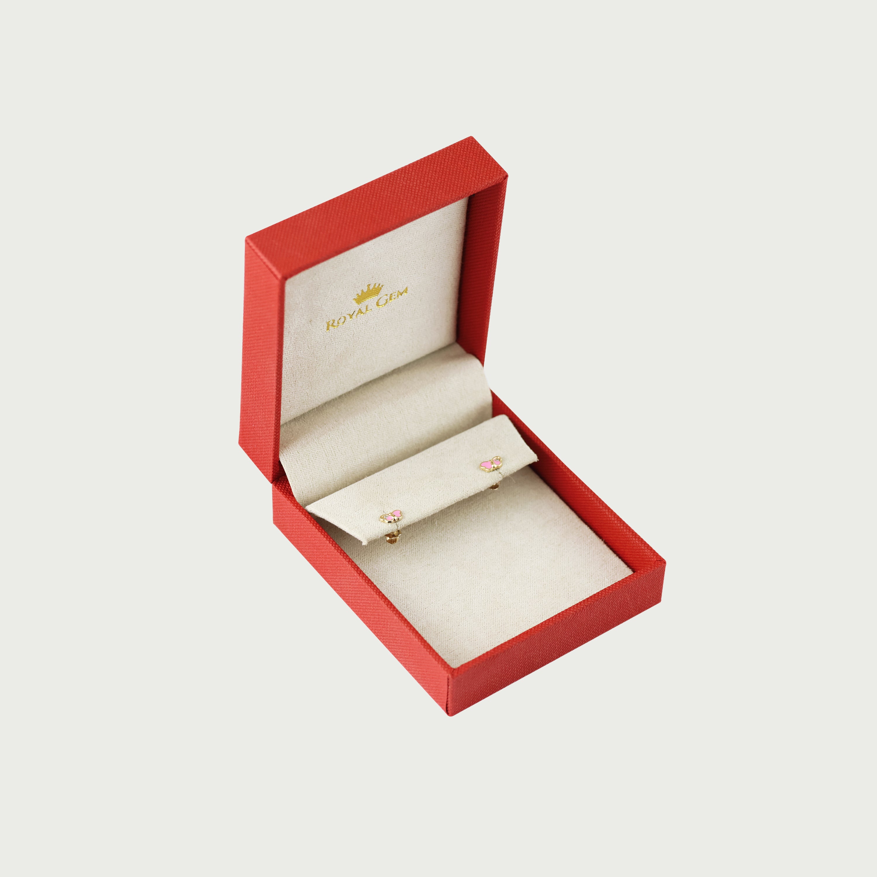 Princess Pink Butterfly Gold Screw Earrings