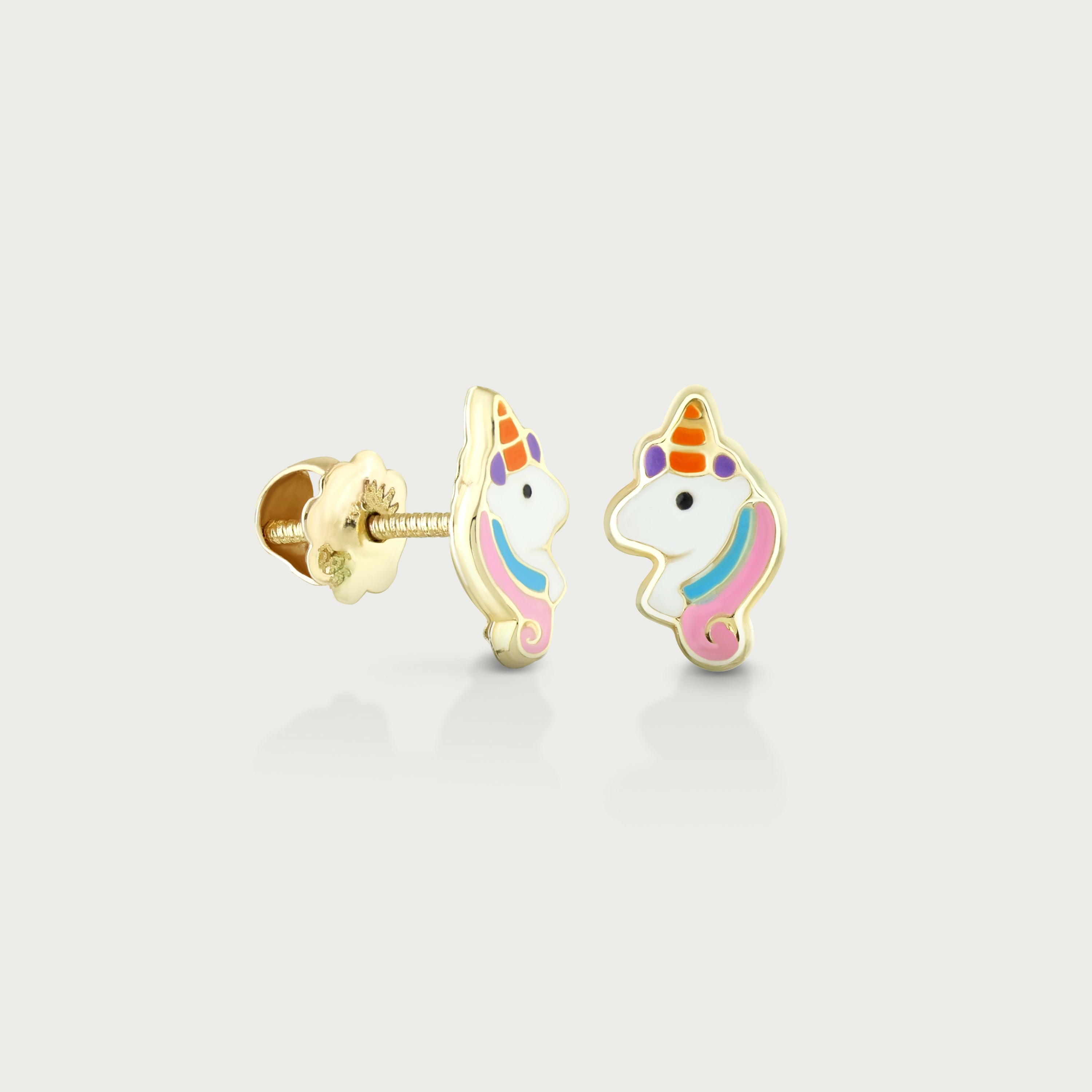 Little Magic Unicorn Gold Screw Earrings